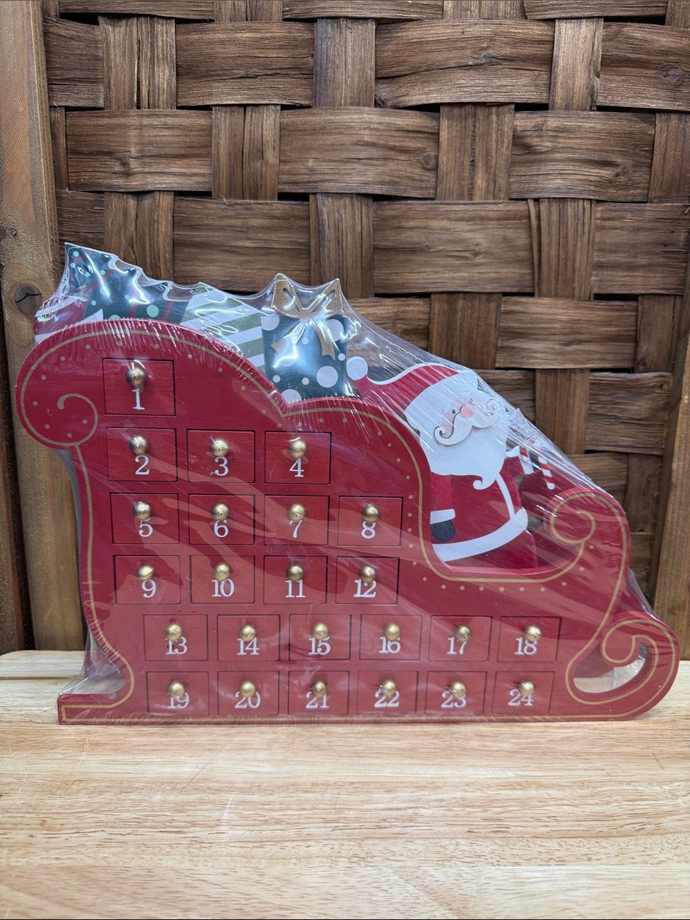 Bella Canvas Red Santa Sleigh Advent Calendar